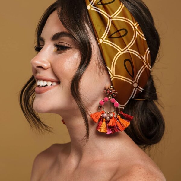 Karma Sugar Skull Headband for Women - Wide - Fabric Headband and Stretchy Hair Scarf - Black, 1 Count (Pack of 1) - Image 3