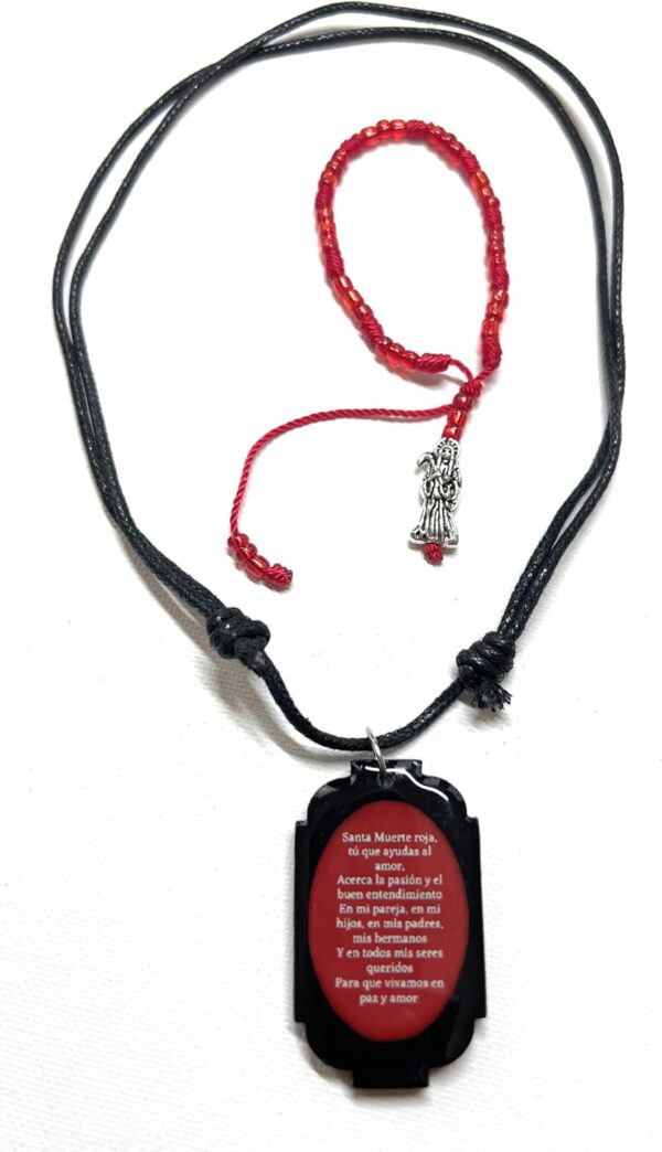 Santa Muerte scapular and matching bracelet. - Image 3