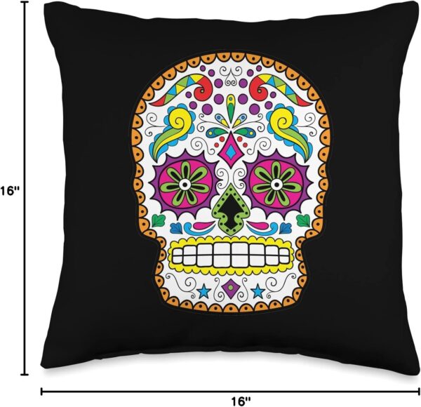 Dia de los Muertos Art Throw Pillow - Image 4