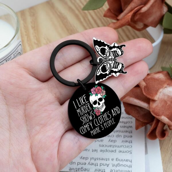 Skull Keychain Witchy Gifts For Women Spooky Keychain Gothic Stainless Steel Keyring Trick Or Treat Gifts - Image 5