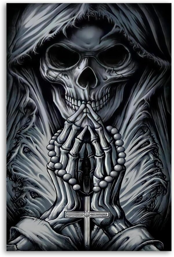 Santa Muerte Skull Canvas Art Poster And Wall Art Picture Print Modern Family Bedroom Decor Posters 08x12inch(20x30cm)
