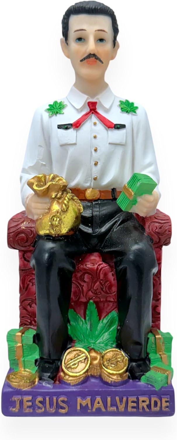 6" Inch Statue Bust of Jesus Malverde Sinaloa Figurine Mexico Imagen Estatua Figure