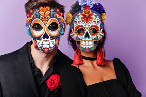 6PCS Day of the Dead Paper Mask Dia de los Muertos Mask for Día de los Muertos Photo Props Party Costume Accessories - Image 5