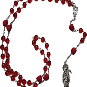 925 Sterling Silver Santa Muerte Necklace For Men And Women - Pray The La Santa Muerte Rosary Saint Of Death Dead Occult Mexican Death Reaper Jewelry Skull Religious Amulet, Memento Mori Necklace