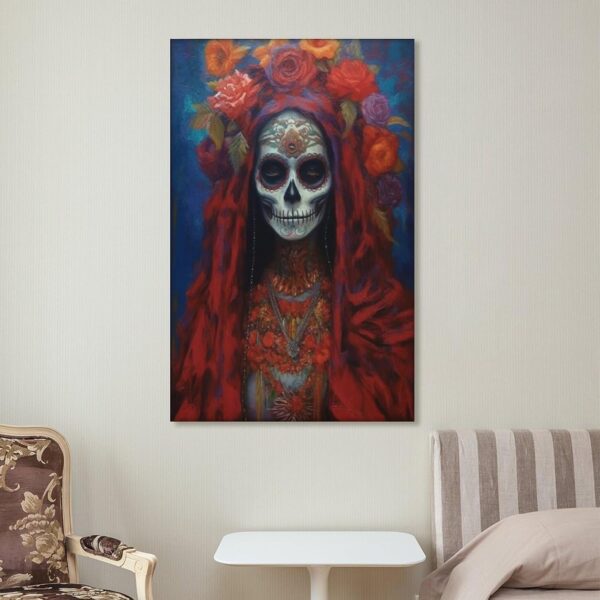 Iisrar Saint Death Painting, Santa Muerte Occult Wall Art, Mexican Folk Art, Printable Wall Art Decor Canvas Wall Art Print Poster For Home School Office Decor Frame 12x18inch(30x45cm) - Image 7