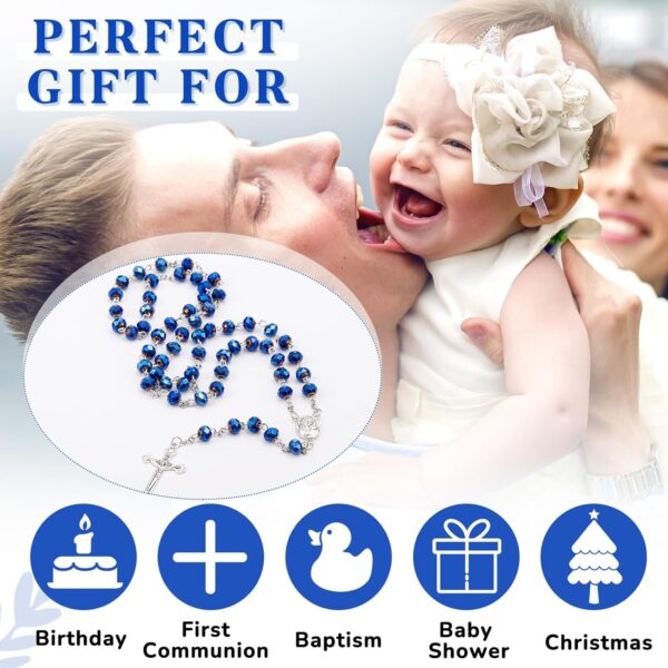 ROCEEI 12 Pcs Catholic Rosary Beads Necklace with Jesus Crucifix Catholic Rosary Prayer Gifts with White Organza Bags - Image 7