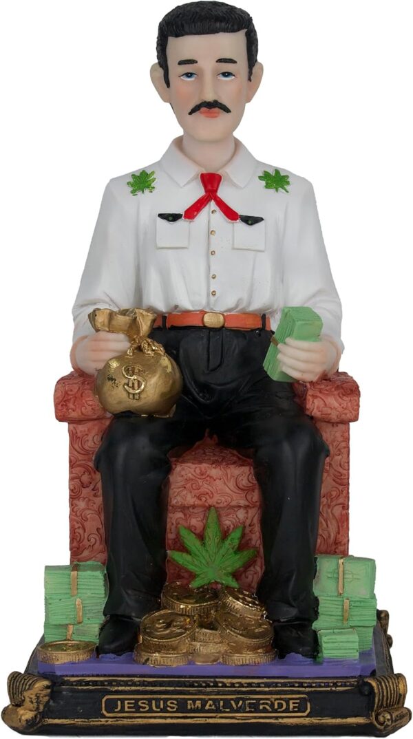 Cannan Jesus Malverde 10" Icono Espiritual que se Originó en Sinaloa Malverde Resin Figure