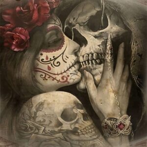 SaxSauly DIY 5D Diamond Painting Skull Packs by Number Kits Full Drills for Adults, Cross Stitch Crystal Rhinestone Embroidery Pictures Arts Craft for Home Wall Gift.(Skull-12, 30X40cm/11.8X15.7in)