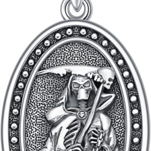 Saint Necklace for Men 925 Sterling Silver St Medal Necklace Religious Protection Amulet Jewelry Birthday Christmas