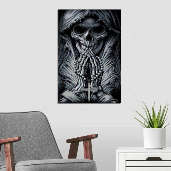 Santa Muerte Skull Canvas Art Poster And Wall Art Picture Print Modern Family Bedroom Decor Posters 08x12inch(20x30cm) - Image 7