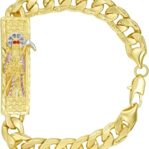 Santa Muerte Bracelet Diamond 24K Gold Plated Santa Muerte Pendant Jewelry With Sickle Holiday Gift (Gold 288)