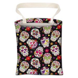 Car Trash Can, Cute Car Trash Bag, Hanging Car Organizer and Storage Bag, Trash Bin for Car Accessories, Vehicle, Travelling, Camping Sugar Skull Floral