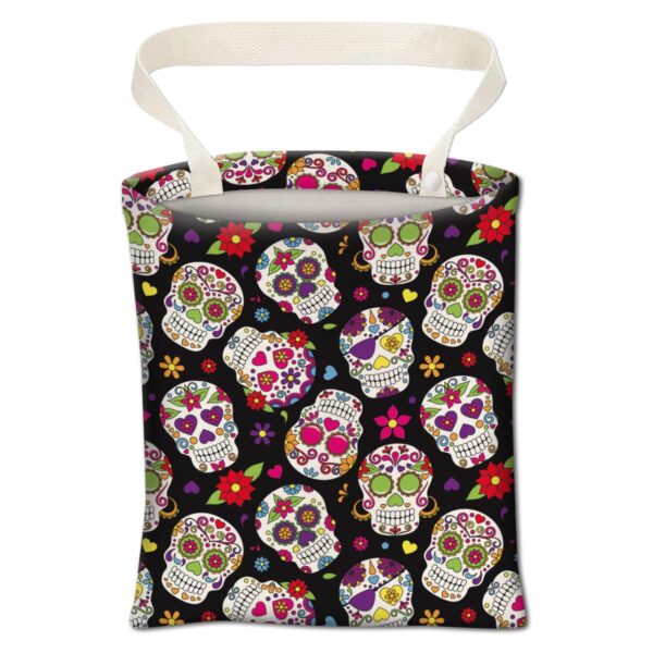 Car Trash Can, Cute Car Trash Bag, Hanging Car Organizer and Storage Bag, Trash Bin for Car Accessories, Vehicle, Travelling, Camping Sugar Skull Floral