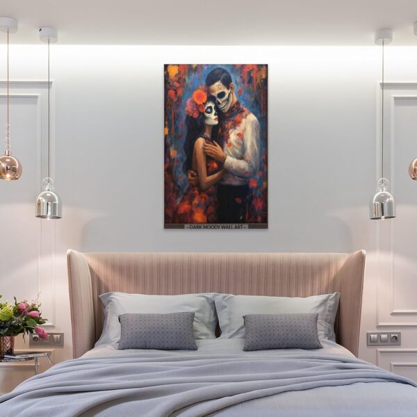 Iisrar Dia De Los Muertos Art Print, Skeleton Couple Poster, Mexican Folk Art Painting, Printable Wall Art Canvas Wall Art Print Poster For Home School Office Decor Unframe 20x30inch(50x75cm) - Image 8