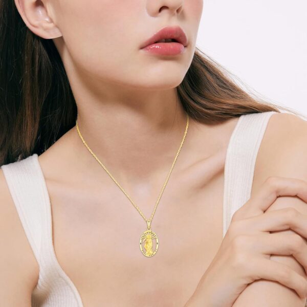 Santa Muerte Necklace 925 Sterling Silver Religious Amulet Skull Necklace Halloween Jewelry Gifts for Men Women - Image 4