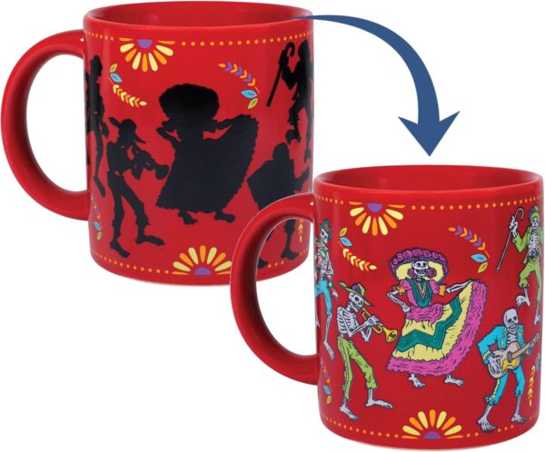 The Unemployed Philosophers Guild Day of the Dead Heat Transforming Mug - Hot Coffee Turns Shadows to Skeletons for Día de Muertos, Comes in Box, 12oz