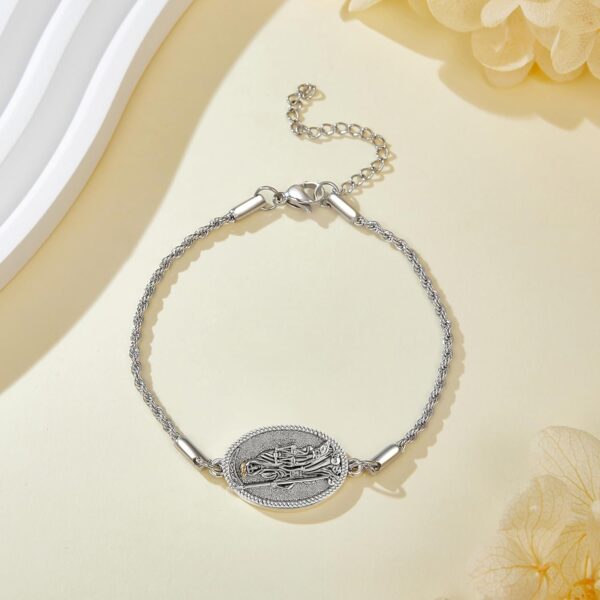 Santa Muerte Bracelet 925 Sterling Silver Grim Reaper Bracelet Santa Muerte Religious Jewelry for Men Women - Image 4