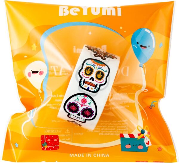 BeYumi 1000Pcs Day of The Dead Stickers Dia de Los Muertos Colorful Sugar Skull Skeleton Cat Stickers Waterproof Halloween Mexican Fiesta Stickers Decals for Laptop Water Bottle Kids Party Supplies - Image 6