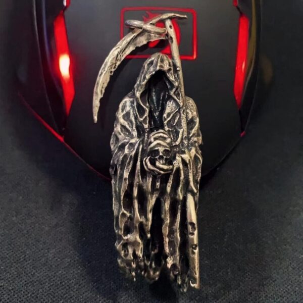 TAYASH Santa Muerte Necklace,Skull Necklace for Men,Metal Sickle Death God Pendant,Gothic Grim Reaper Scythe Skull Necklace,The Reapers Pendant Set,Punk for Boyfriend Male Jewelry Creativity Gift - Image 3