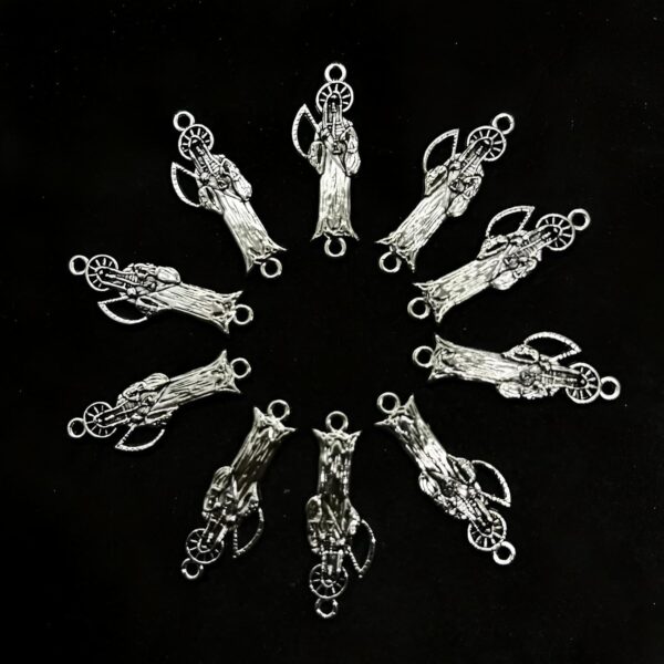 925 Sterling Silver Santa Muerte Bracelet For Men And Women - 1pc La Santa Muerte Pendant Saint Of Death Rope Braided String Sickle Grim Reaper Rope Adjustable Religious Amulet, Memento Mori Necklace - Image 5