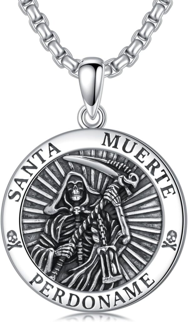 Seiyang Saint Necklace 925 Sterling Silver Patron Amulet Medal Jewelry for Men Women (with Gift Box)