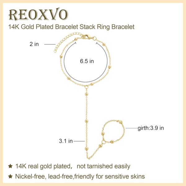 Reoxvo Dainty Bracelets for Women Trendy, Sterling Silver Plated Brass Link Chain Charm Bracelet Set for Women Stack 14K Gold Plated Brass Link Bracelets Jewelry Gift for Women - Image 5