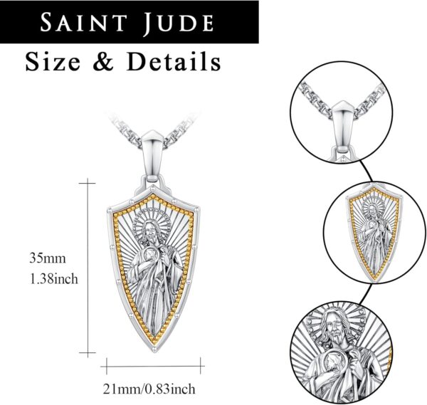 Gold Religious Necklace for Men Saint Michael/Christopher/Judas/Benedict/Joseph/Jude Pendant Religious Jewelry Gifts for Talisman Amulet - Image 2