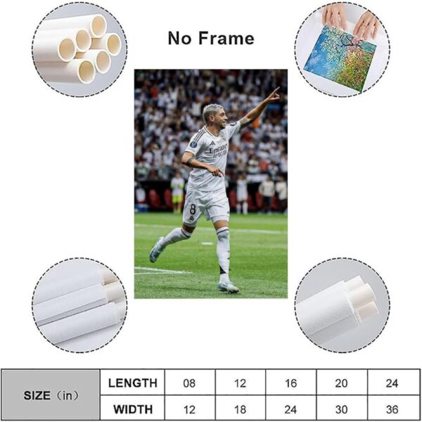 Famous Athletes Federico Valverde Poster Artworks Canvas Room Aesthetic Wall Art Prints Home Modern Decor Gifts 08x12inch(20x30cm) - Image 2