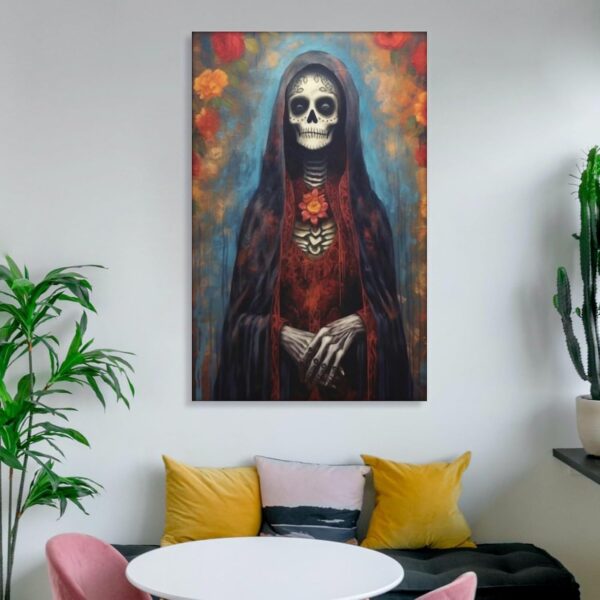 Iisrar Santa Muerte Painting, Saint Death Occult Wall Art, Mexican Folk Art, Printable Wall Art Decor Poster for Room Aesthetics Canvas Wall Art Poster And Print Unframe 12x18inch(30x45cm) - Image 6