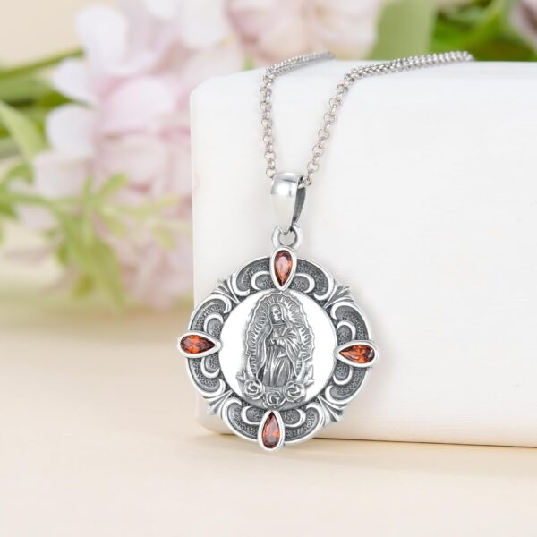 Santa Muerte Necklace 925 Saint Dead Pendant Religious Amulet Jewelry for Women Men Valentine's Day Christmas Birthday Gift - Image 2
