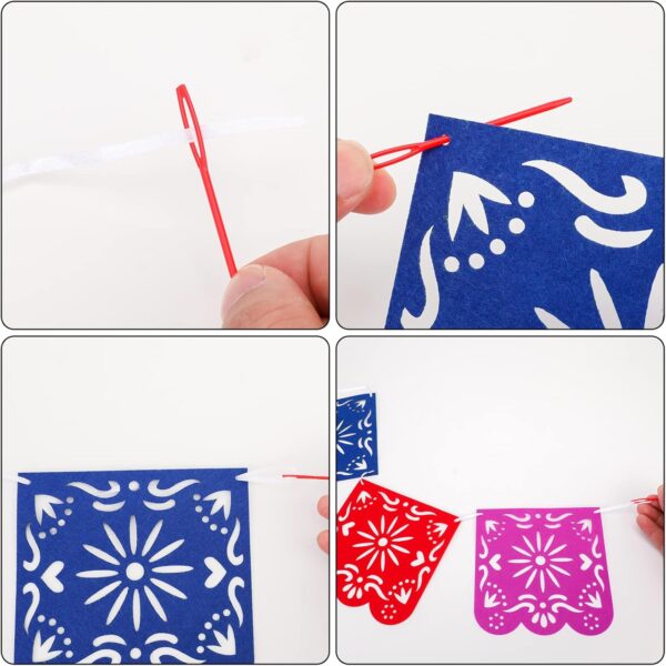 2 Pieces Mexican Party Decorations Banners, Felt Colorful Day of the Dead Papel Picado Banner, Fiesta Birthday Baby Shower Party Decorations, Dia De Los Muertos Garland, Cinco de Mayo Flags - Image 7