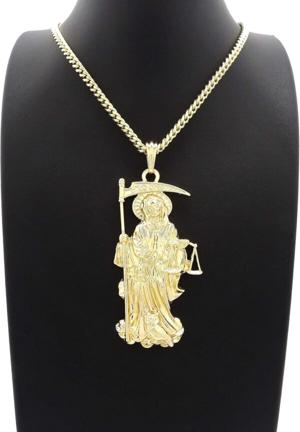 Santa Muerte Our Lady of Holy Death Pendant 24 inches Various Chain Necklace - Image 2