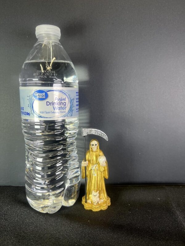 3" Santa Muerte Skull Coin Base Figures, Gold Robe, Mini - Image 4
