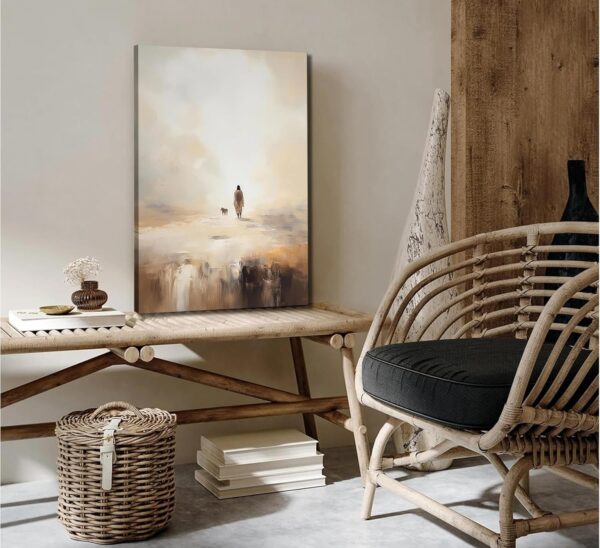 Christian Canvas Wall Art Jesus Leaves The 99 Sheep Bible Parable Story Lost Sheep Religion Painting Picture Wall Decor Poster Print for Living room Bedroom Office Home Decoration - Image 5