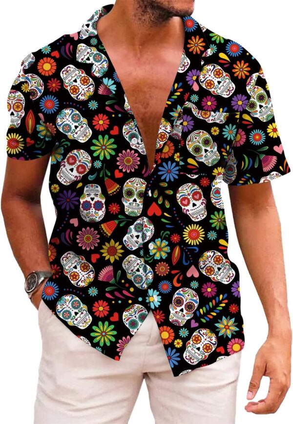 KYKU Funky Hawaiian Shirt for Men Palm Beach Shirts Tropical Vacation Clothes