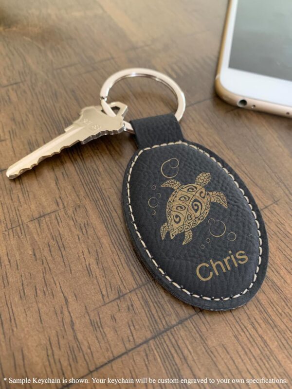 LaserGram Oval Keychain, Santa Muerte, Personalized Engraving Included - Image 6