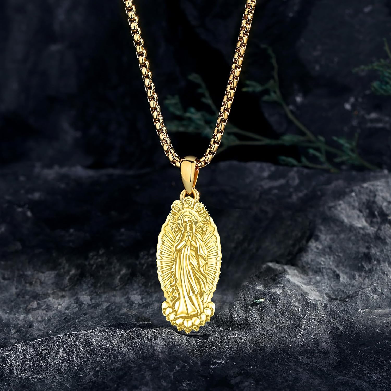 Eusense La Santa Muerte Necklace for Men Women Sterling Silver 925 Gold 14K Skull Necklaces Pendant Grim Reaper Jewelry - Image 4