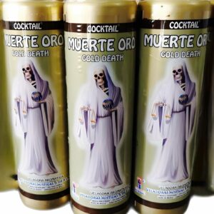 Santa Muerte veladora | holy Death Candle | 8” | Gold | Pack of 3