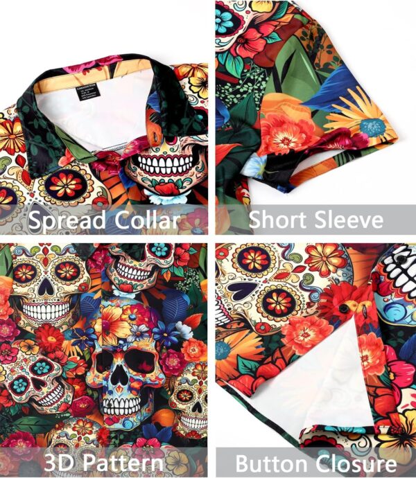 Men's Novelty Short Sleeve Button Down Shirts - Image 6