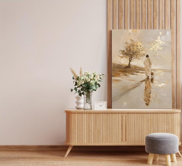 Jesus Lamb Canvas Wall Art Bible story Jesus Leaves the 99 Sheep Painting Picture Wall Decor Christ Jesus and the Sheep Walking on Water Poster Print for Church Living Room Bedroom Home Decoration - Image 3