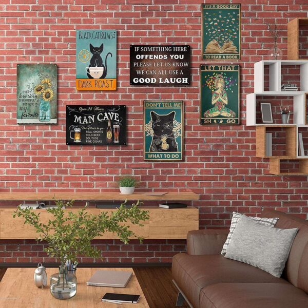 Metal Tin Retro Sign-and She Lived Happily Ever After Metal Poster, Wicked Witch Halloween Art, Sugar Skull Metal Poster, Day of The Dead,Vintage Aluminum Sign for Home Coffee Wall Decor 8x6 Inch - Image 5