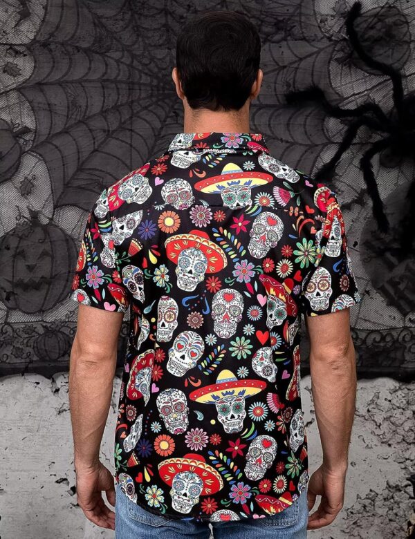 Men's Mexican Cinco de Mayo Fiesta Short Sleeve Button Down Party Shirt, S-4XL - Image 4