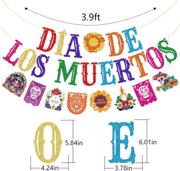 Dia De Los Muertos Banner, Day of The Dead Party Decor, Dia De Los Muertos Decorations, Day of the Dead Party Decorations, Pre-assembled - Image 2