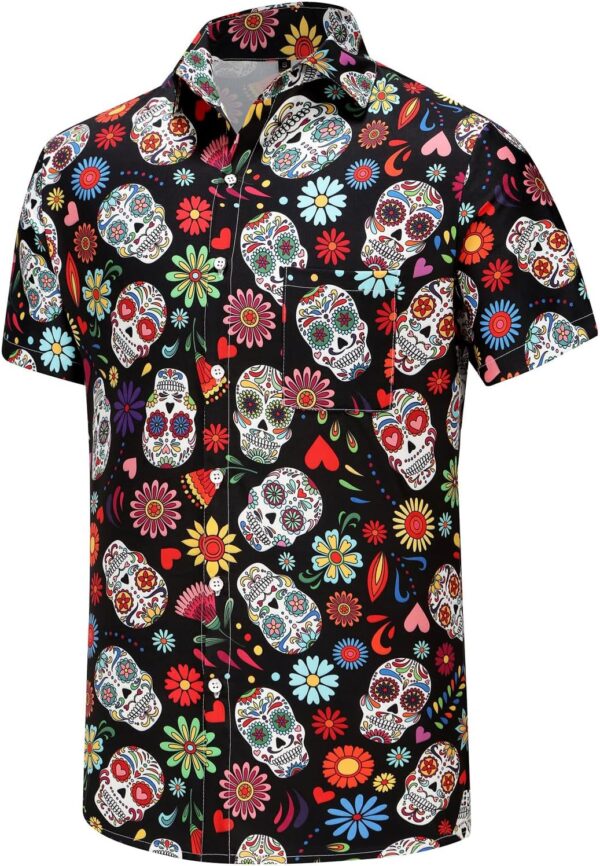 KYKU Funky Hawaiian Shirt for Men Palm Beach Shirts Tropical Vacation Clothes - Image 2