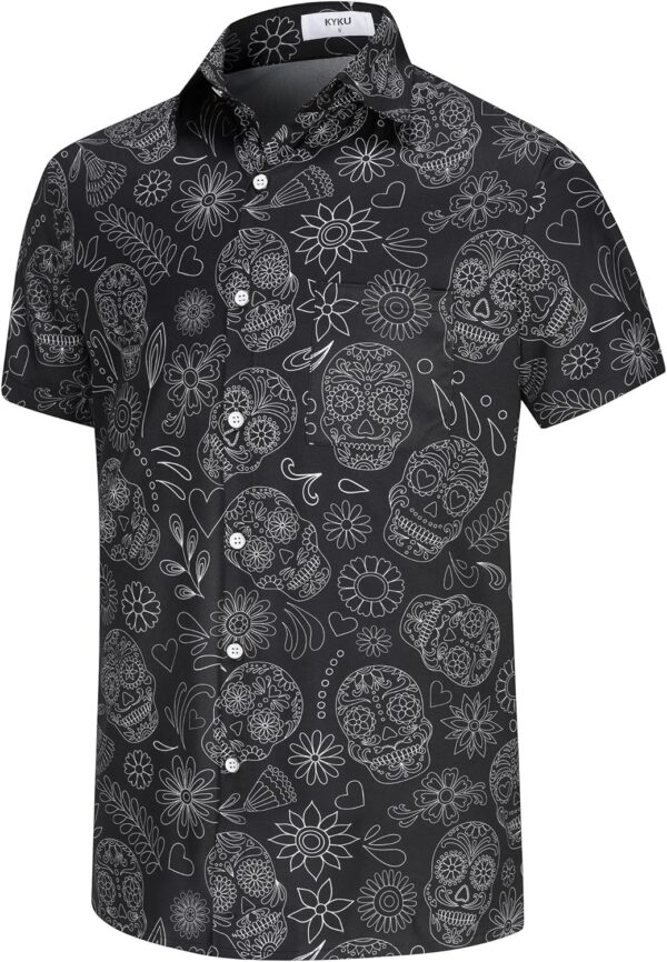 KYKU Mexico Shirt for Men Funny Beach Shirts Hawaiian Button Down Short Sleeve - Image 2