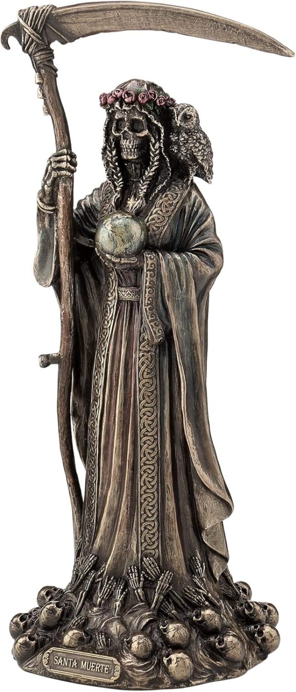 Veronese Design 11 3/8 Inch Santa Muerte Grim Reaper Holy Death Cold Cast Resin Sculpture Bronze Finish