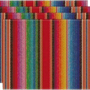 Artoid Mode Colorful Stripes Dia De Los Muertos Fiesta Mexico Placemats Set of 4, 12x18 Inch Spring Table Mats for Party Kitchen Dining Decoration