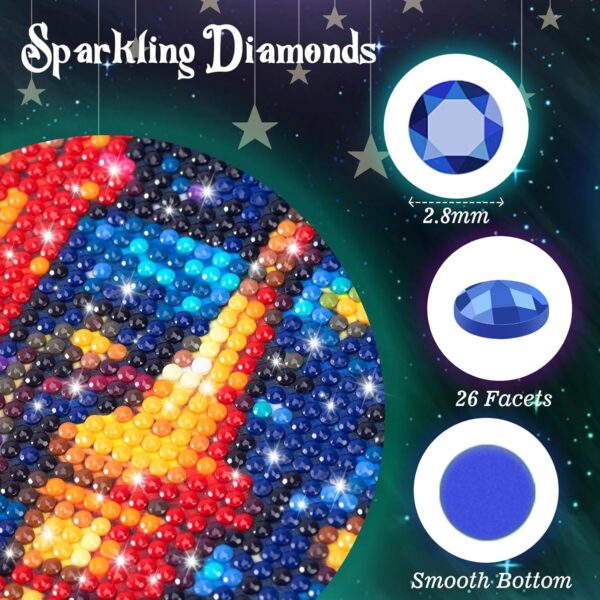 Day of the Dead Man Diamond Dots Kits Painting Crafts for Home Wall Decor Gothic Skull Art Full Circle Gemstone Crystal Diamond Art Crafts for Adults, Wall Decor and Bedroom Decor Gifts 12x16 inch - Image 4
