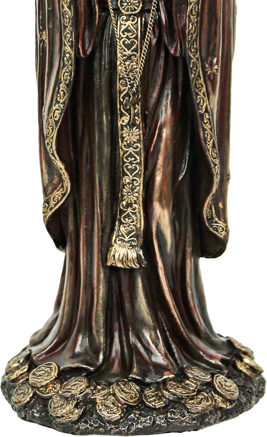 Veronese Design 7.5" Santa Muerte Rosario Prayer Resin Sculpture Antique Bronze Finish - Image 4