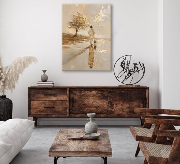 Jesus Lamb Canvas Wall Art Bible story Jesus Leaves the 99 Sheep Painting Picture Wall Decor Christ Jesus and the Sheep Walking on Water Poster Print for Church Living Room Bedroom Home Decoration - Image 7